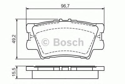 Комплект тормозных колодок, дисковый тормоз BOSCH 0 986 494 154