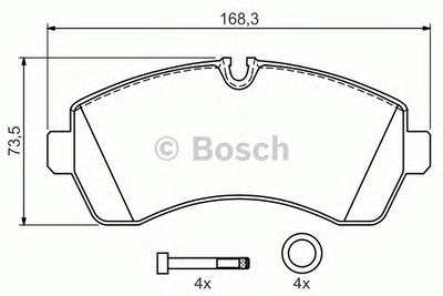 Комплект тормозных колодок, дисковый тормоз BOSCH 0 986 494 194