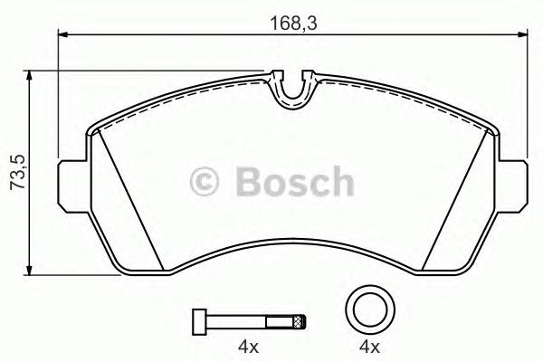 Комплект тормозных колодок, дисковый тормоз BOSCH
