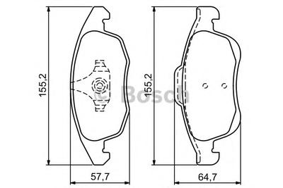 Комплект тормозных колодок, дисковый тормоз BOSCH 0 986 494 235