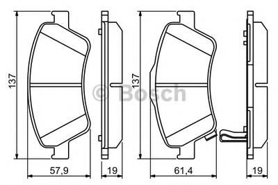 Комплект тормозных колодок, дисковый тормоз BOSCH 0 986 494 260