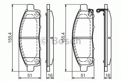 Комплект тормозных колодок, дисковый тормоз BOSCH 0 986 494 268