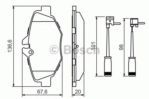 Комплект тормозных колодок, дисковый тормоз BOSCH