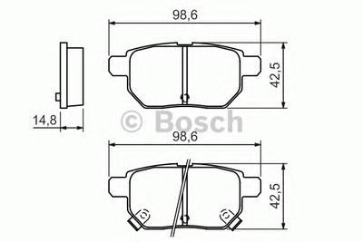 Комплект тормозных колодок, дисковый тормоз BOSCH 0 986 494 328