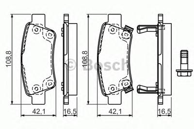 Комплект тормозных колодок, дисковый тормоз BOSCH 0 986 494 329