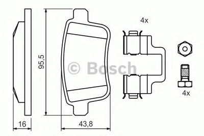 Комплект тормозных колодок, дисковый тормоз BOSCH 0 986 494 331