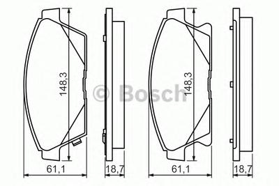 Комплект тормозных колодок, дисковый тормоз BOSCH 0 986 494 434