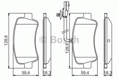 Комплект тормозных колодок, дисковый тормоз BOSCH 0 986 494 500