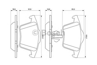 Комплект тормозных колодок, дисковый тормоз BOSCH 0 986 494 102