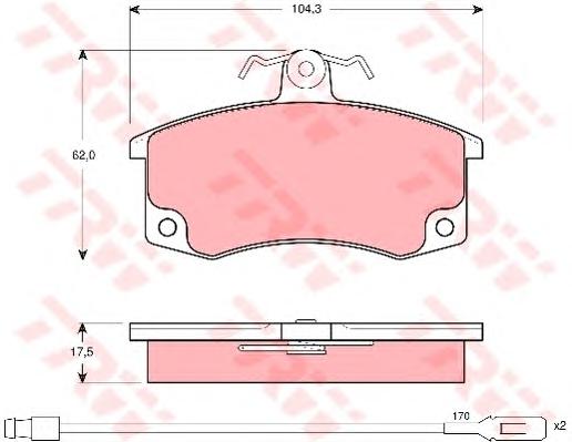 Комплект тормозных колодок, дисковый тормоз TRW