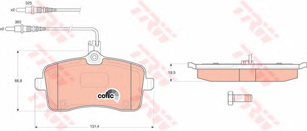 Комплект тормозных колодок, дисковый тормоз TRW