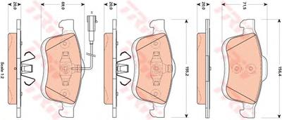 Комплект тормозных колодок, дисковый тормоз TRW GDB1864