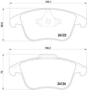 Комплект тормозных колодок, дисковый тормоз TEXTAR 2412301