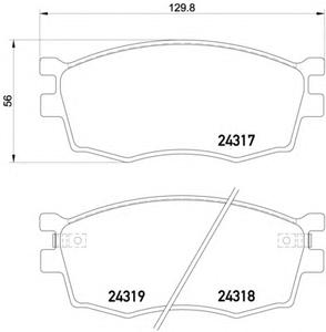 Комплект тормозных колодок, дисковый тормоз TEXTAR 2431701