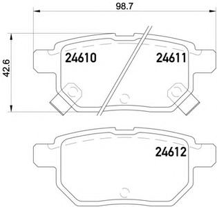 Комплект тормозных колодок, дисковый тормоз TEXTAR 2461001