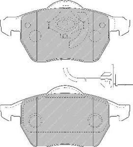 Комплект тормозных колодок, дисковый тормоз FERODO FDB1717