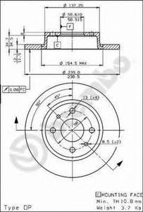 Тормозной диск BREMBO 08.5211.10