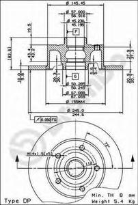 Тормозной диск BREMBO 08.6911.14