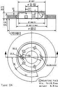 Тормозной диск BREMBO 09.9582.10