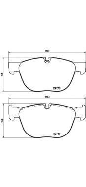 Комплект тормозных колодок, дисковый тормоз BREMBO