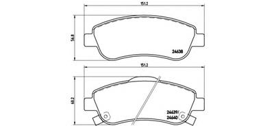 Комплект тормозных колодок, дисковый тормоз BREMBO P 28 045