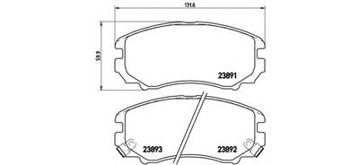 Комплект тормозных колодок, дисковый тормоз BREMBO P 30 018