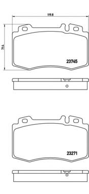 Комплект тормозных колодок, дисковый тормоз BREMBO
