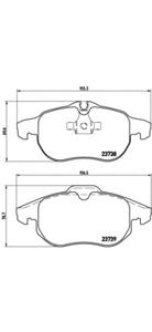 Комплект тормозных колодок, дисковый тормоз BREMBO P 59 043