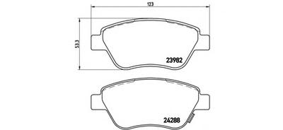 Комплект тормозных колодок, дисковый тормоз BREMBO P 59 051