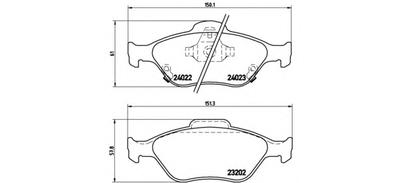 Комплект тормозных колодок, дисковый тормоз BREMBO P 83 085