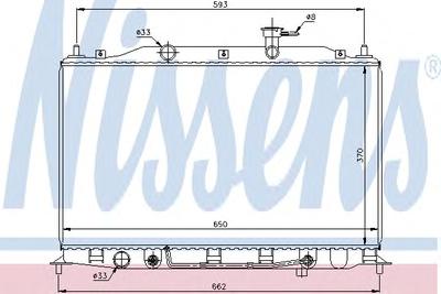 Радиатор, охлаждение двигателя NISSENS 67502