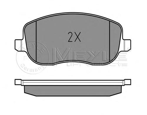 Комплект тормозных колодок, дисковый тормоз MEYLE