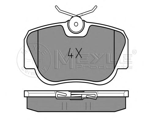 Комплект тормозных колодок, дисковый тормоз MEYLE