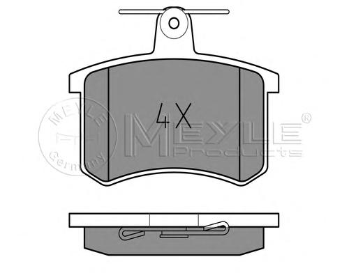 Комплект тормозных колодок, дисковый тормоз MEYLE