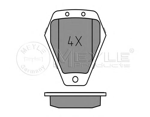 Комплект тормозных колодок, дисковый тормоз MEYLE