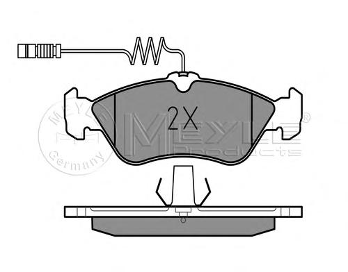 Комплект тормозных колодок, дисковый тормоз MEYLE