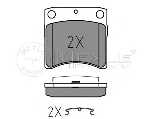 Комплект тормозных колодок, дисковый тормоз MEYLE