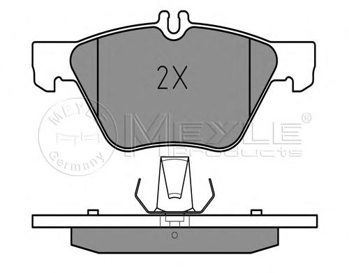 Комплект тормозных колодок, дисковый тормоз MEYLE