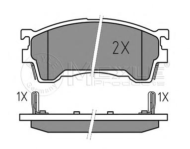 Комплект тормозных колодок, дисковый тормоз MEYLE