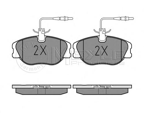 Комплект тормозных колодок, дисковый тормоз MEYLE