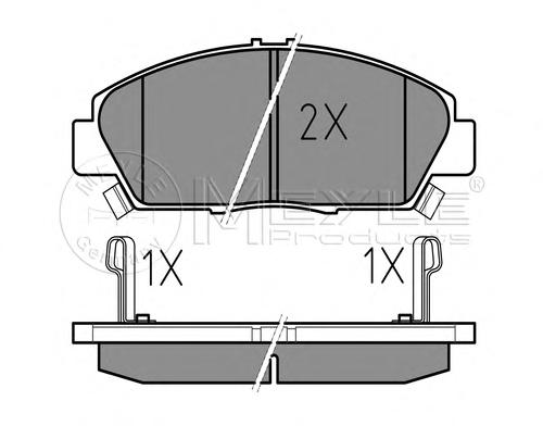 Комплект тормозных колодок, дисковый тормоз MEYLE