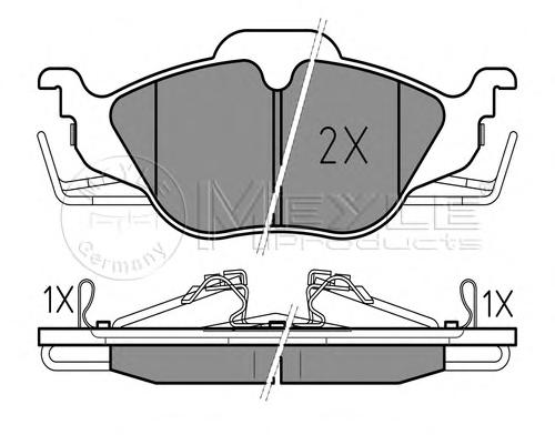 Комплект тормозных колодок, дисковый тормоз MEYLE