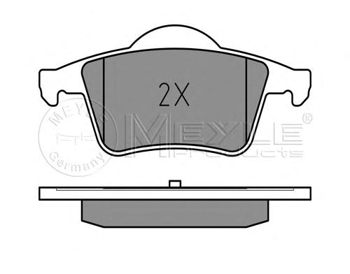 Комплект тормозных колодок, дисковый тормоз MEYLE