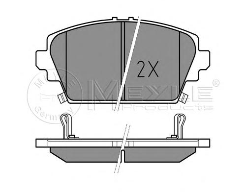 Комплект тормозных колодок, дисковый тормоз MEYLE