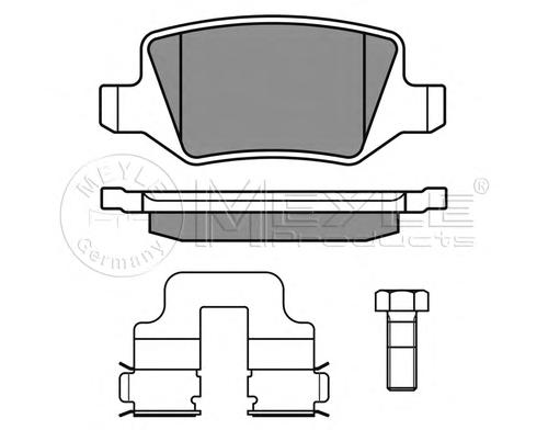 Комплект тормозных колодок, дисковый тормоз MEYLE