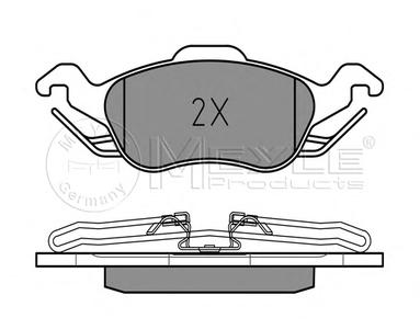 Комплект тормозных колодок, дисковый тормоз MEYLE
