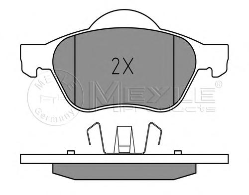 Комплект тормозных колодок, дисковый тормоз MEYLE