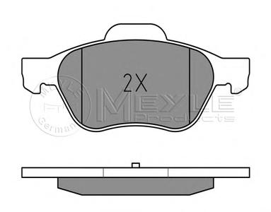 Комплект тормозных колодок, дисковый тормоз MEYLE