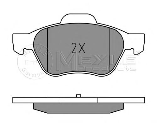 Комплект тормозных колодок, дисковый тормоз MEYLE