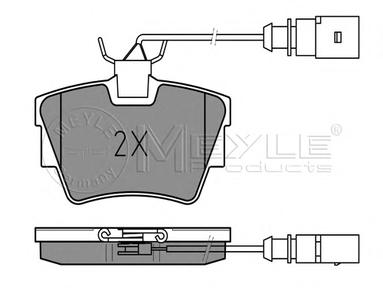 Комплект тормозных колодок, дисковый тормоз MEYLE 025 232 2416/W